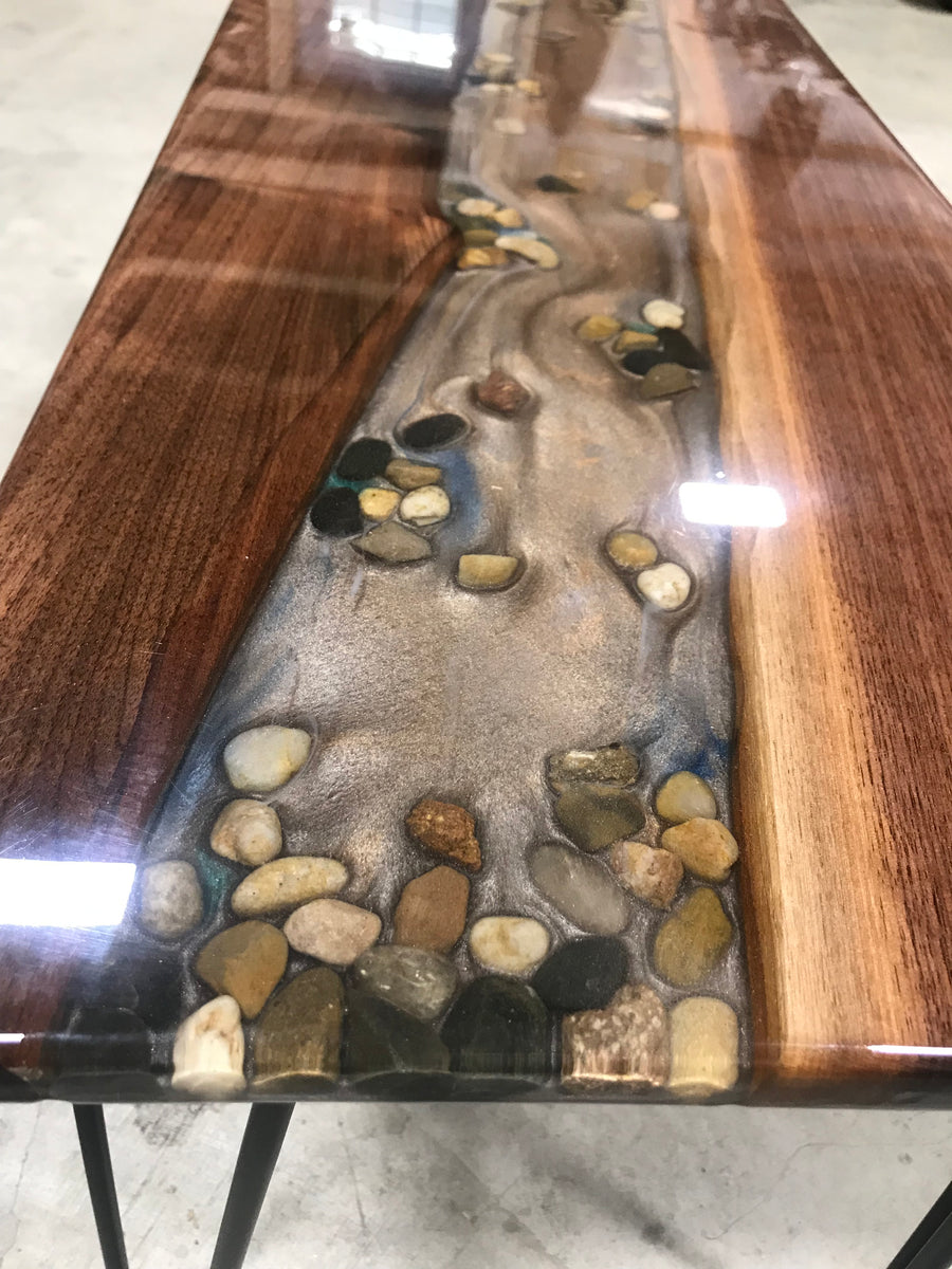 Live Edge Walnut Custom River Table Coffee Table