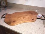 Charcuterie Serving Board Cheese Board Large Oak with Blue Copper White Black Epoxy Resin Handle