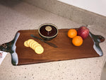 Charcuterie Serving Board Cheese Board Cherry with Green Copper White Epoxy Resin Handle