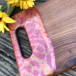 Charcuterie Serving Board Cheese Board Walnut with Red Copper Epoxy Resin Handles