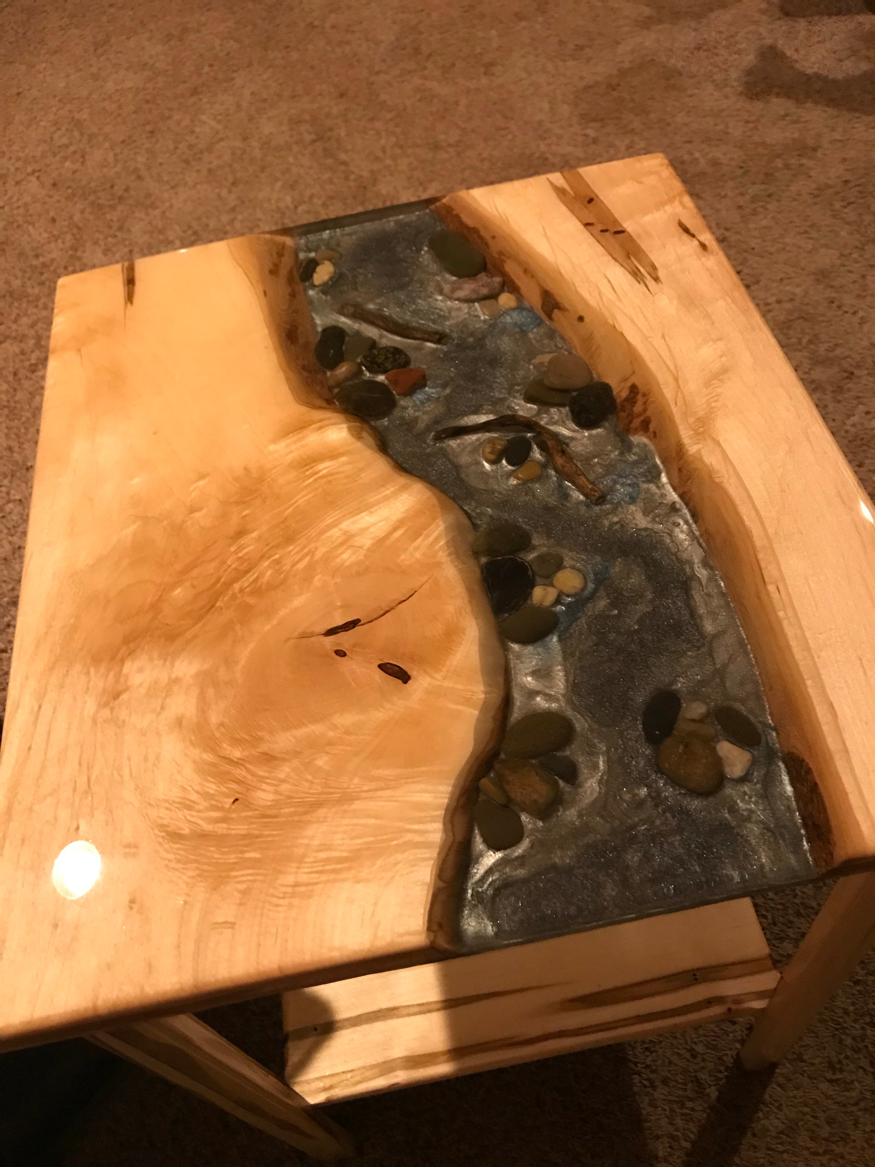 Maple River Rock Side Table
