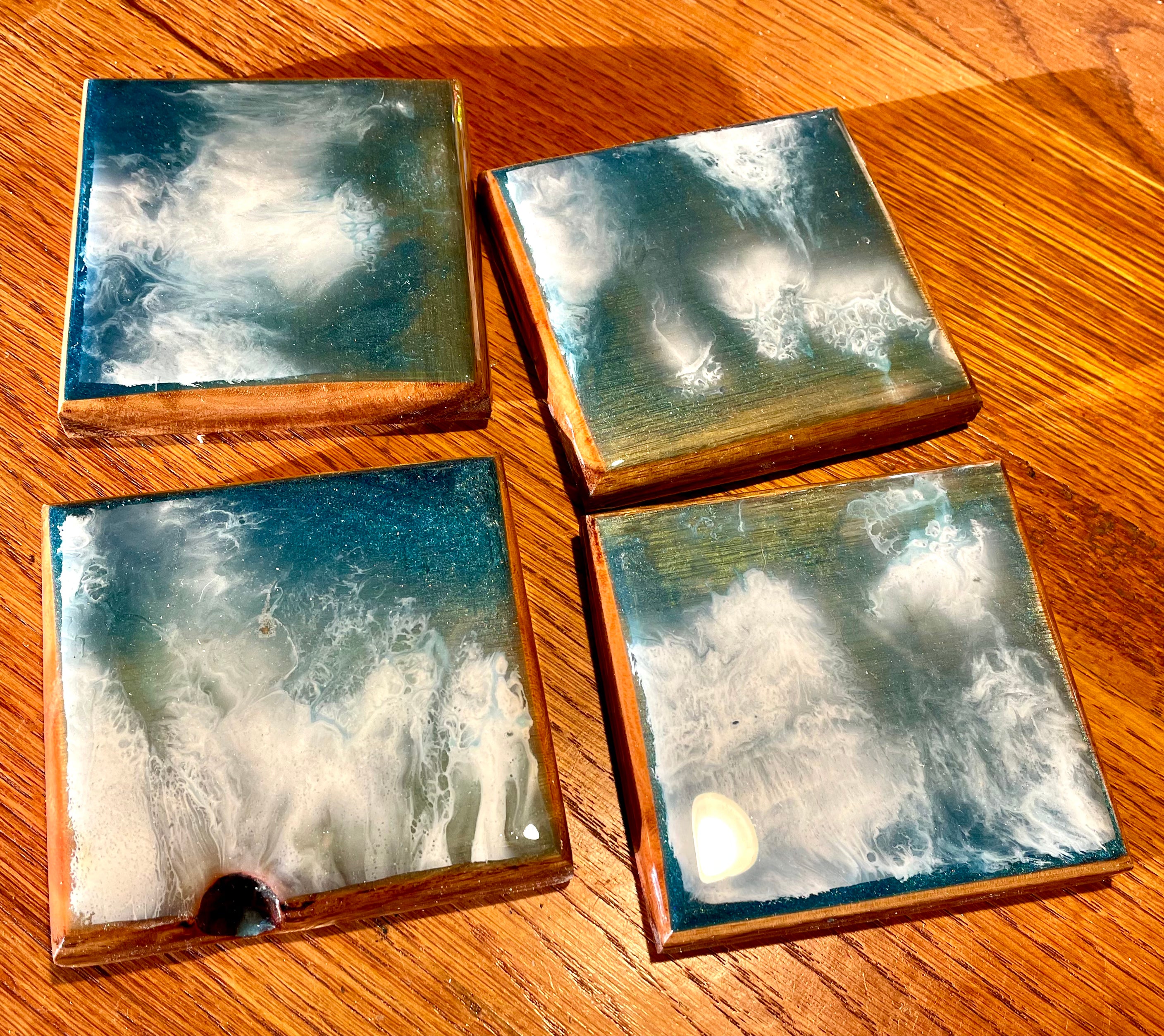 Coaster Set with Epoxy Accent